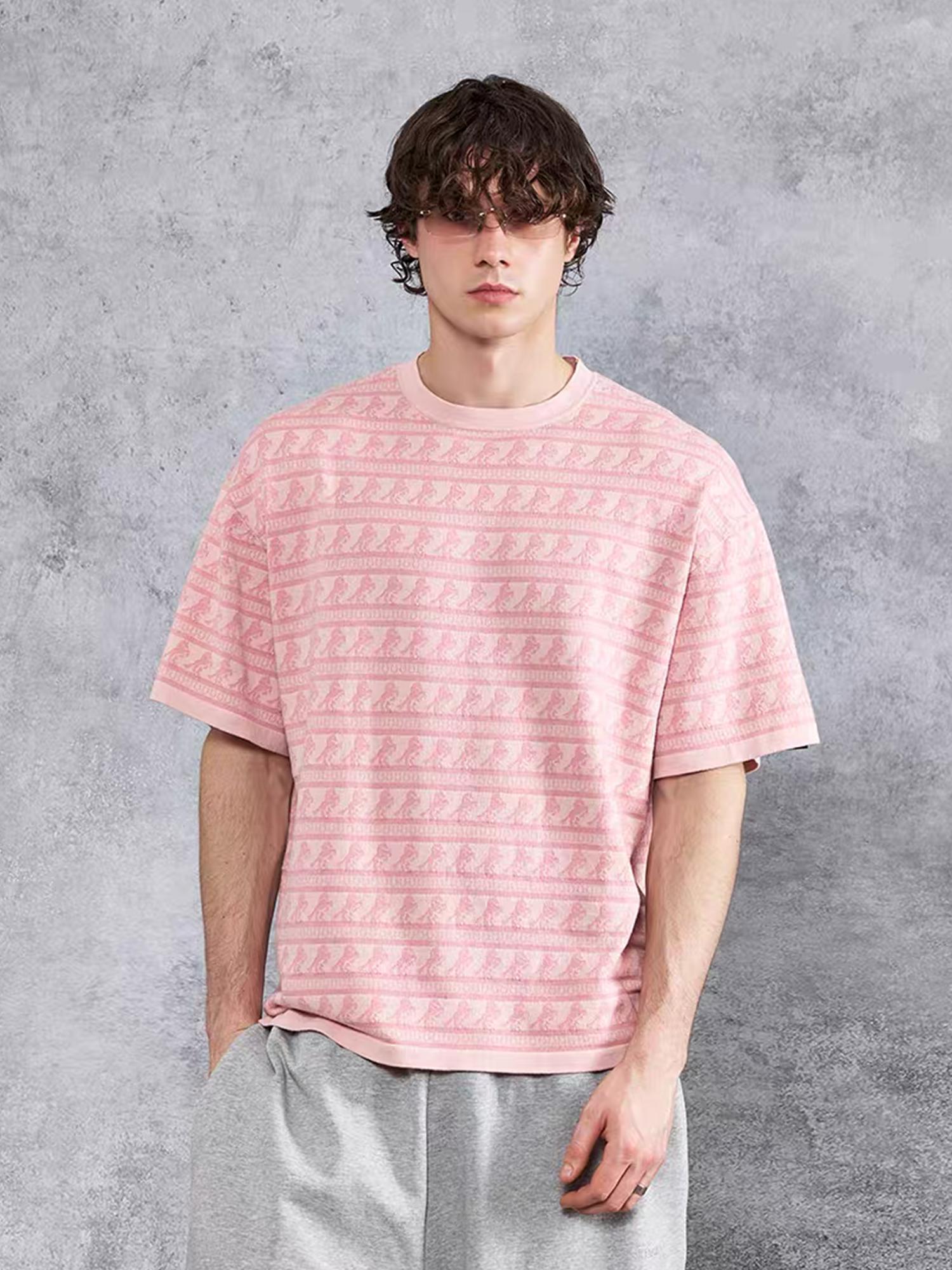 PMW Horse Jacquard Knitted T Shirt-T Shirt-S-Gold-Free Shipping Leatheretro