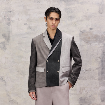 ALVNG AR ANTS Asymmetric Patch Double-Lapel Blazer-Jacket-S-Free Shipping Leatheretro