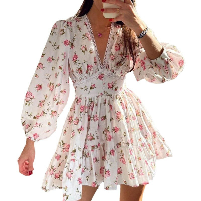 Elegant Sweet Summer Short Long Sleeves Short Dresses-dresses-White-S-Free Shipping Leatheretro