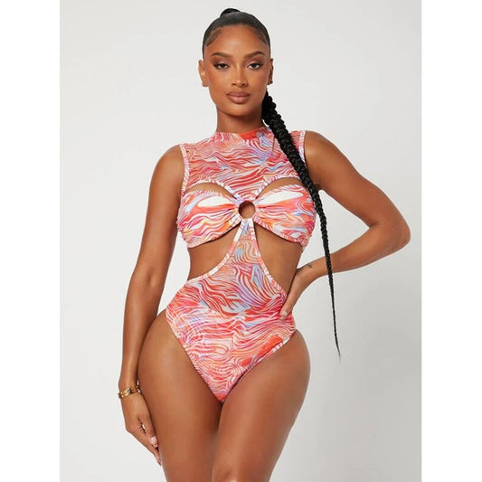 Sexy Designed Women One Piece Swimwear-Swimwear-Pink-S-Free Shipping Leatheretro