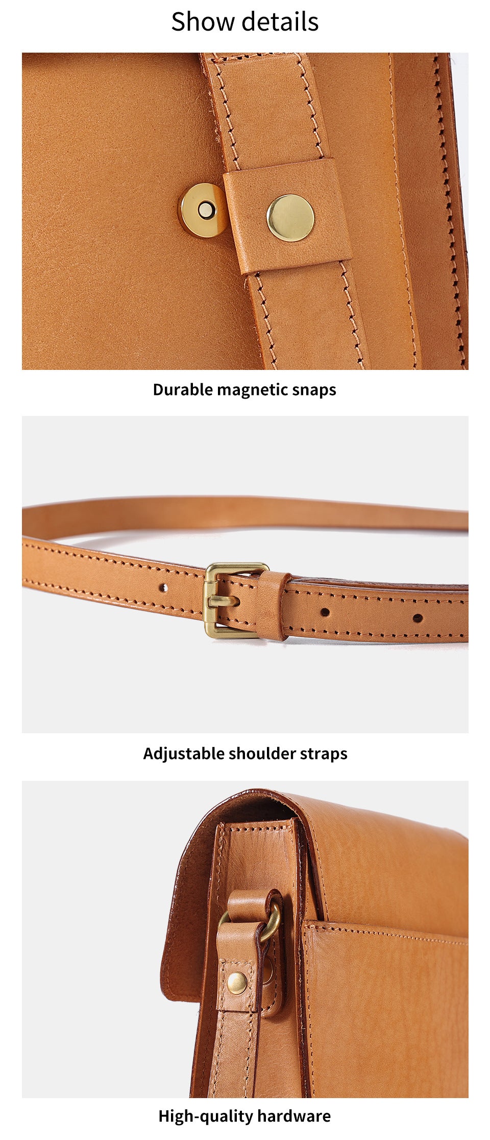 Vintage Vegetable-Tanned Leather Flap Bag-crossbody bags-Red-Free Shipping Leatheretro