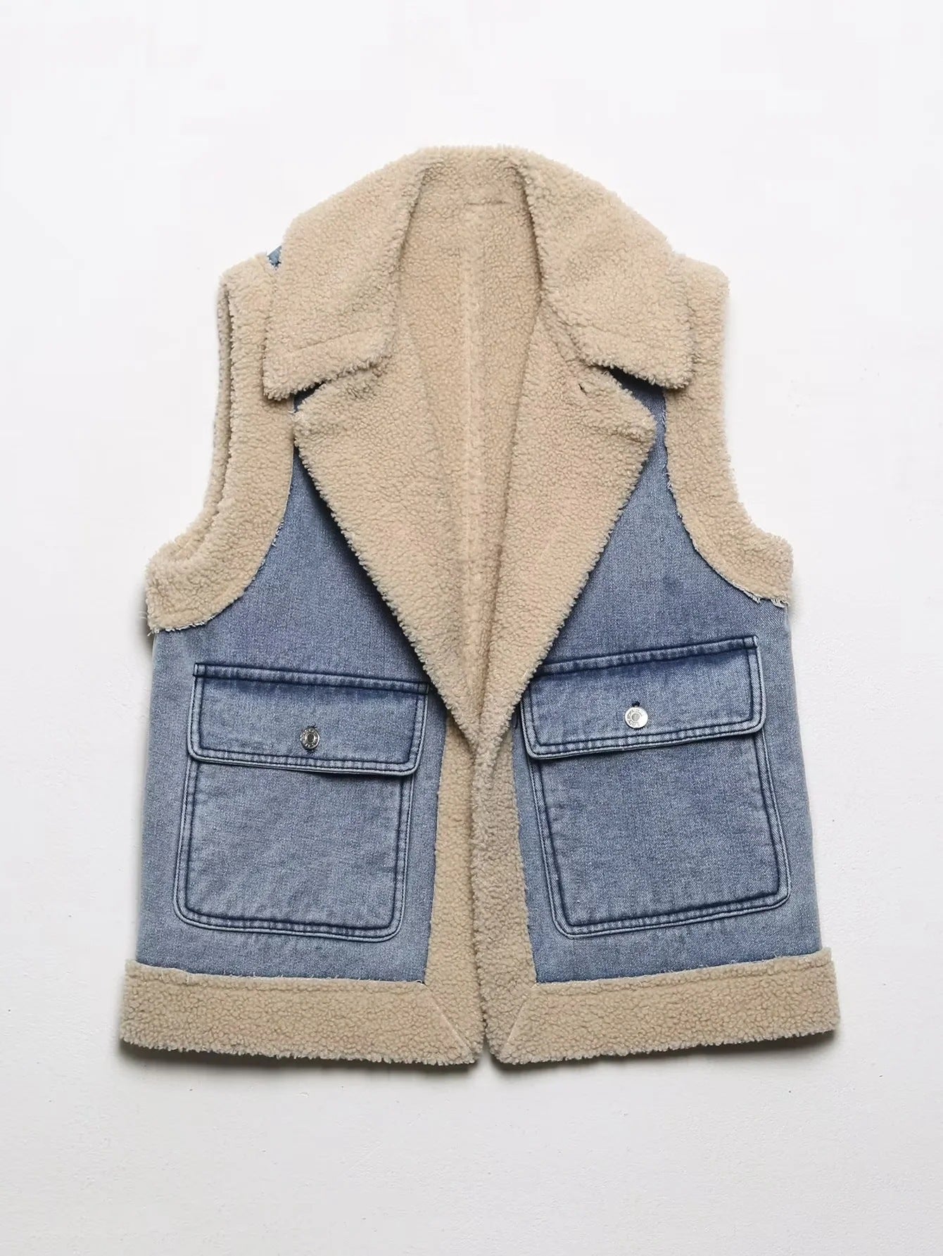 Fashion 2 in 1 Woolen Jacket Vest for Women-vest-Blue-XS-Free Shipping Leatheretro