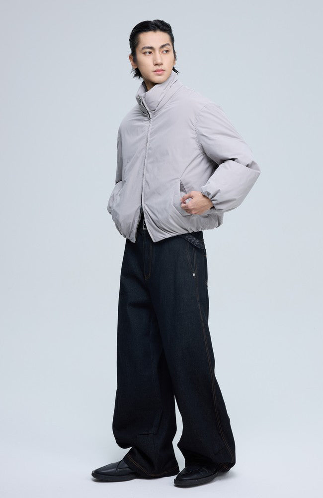 ALVNG AR ANTS Classic Detachable Hood Puffer Jacket-Jacket-S (Preorder)-Light Gray-Free Shipping Leatheretro