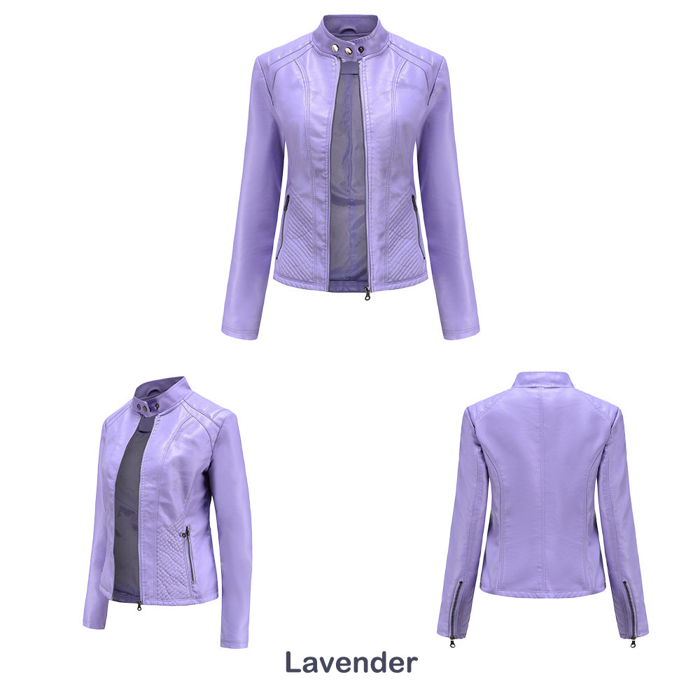 Women's Casual Faux Leather Jacket-black-EU(XS)-Free Shipping Leatheretro