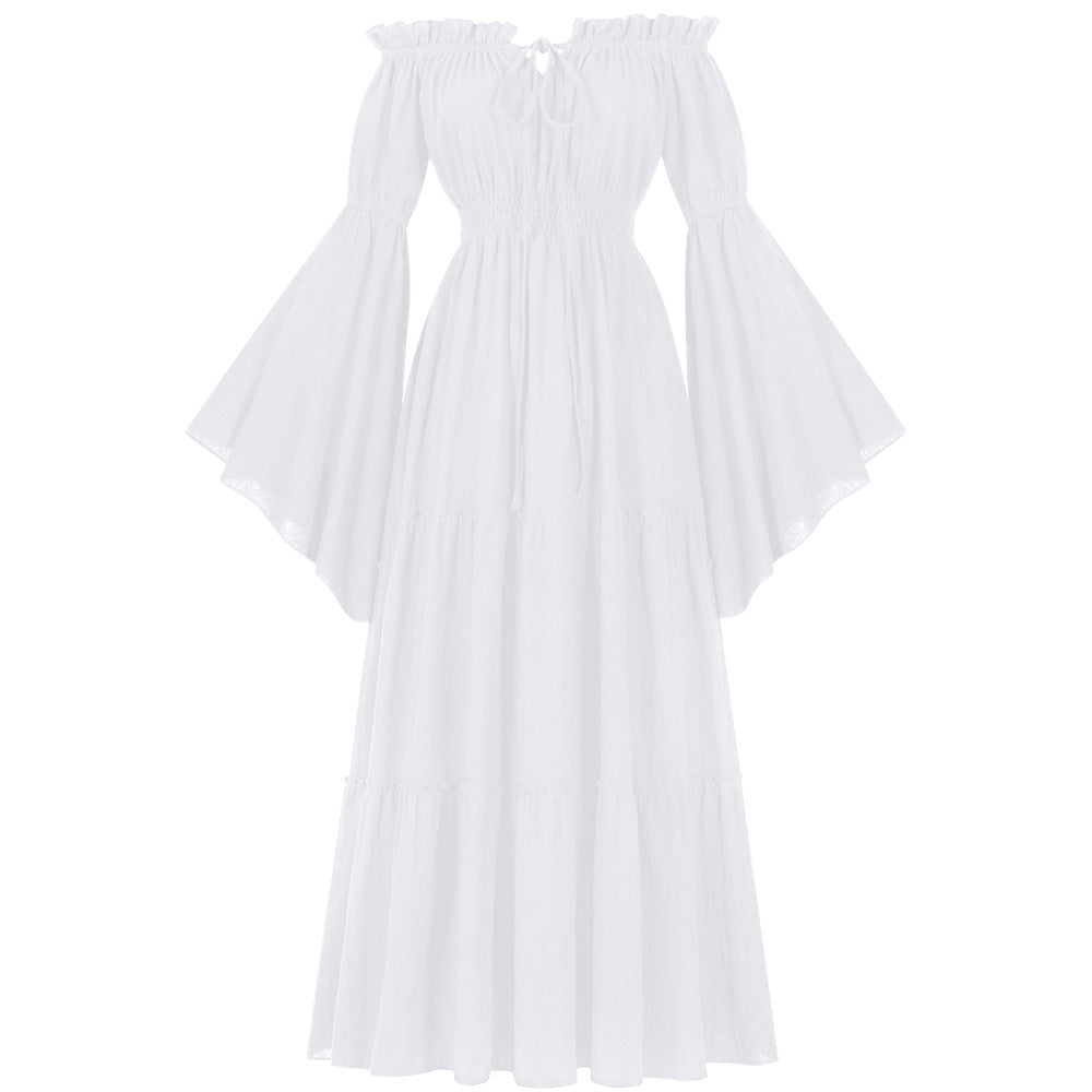 Medieval Vintage Royal Court Dress-White-S-Free Shipping Leatheretro