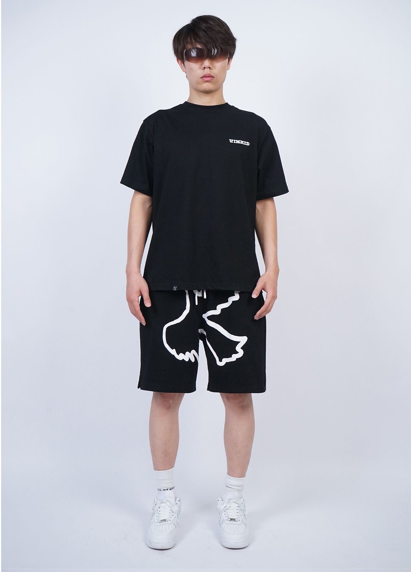 VINKID Dove Graphic Drawstring Sweat Shorts-Shorts-S-Free Shipping Leatheretro