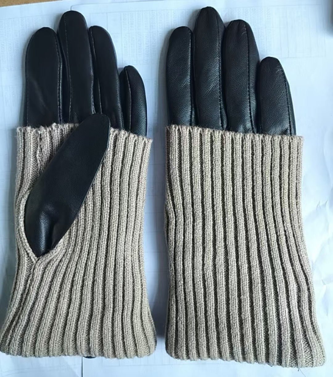 Women's Winter Warm Fleece Lined Leather Glove-Apricot-M-Free Shipping Leatheretro