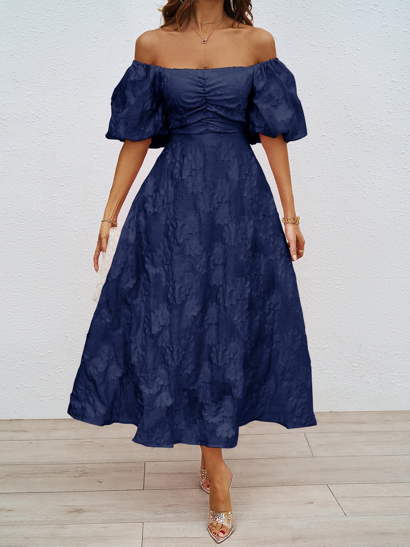 Elegant Classy Summer Princess Dresses-Dresses-Navy Blue-S-Free Shipping Leatheretro