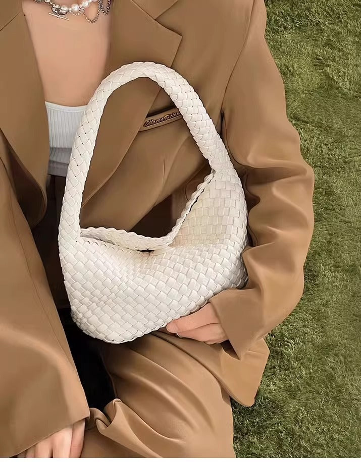 Handwoven Faux Leather Women's Bag – Stylish Crossbody Handbag-Avocado green + change purse-Free Shipping Leatheretro