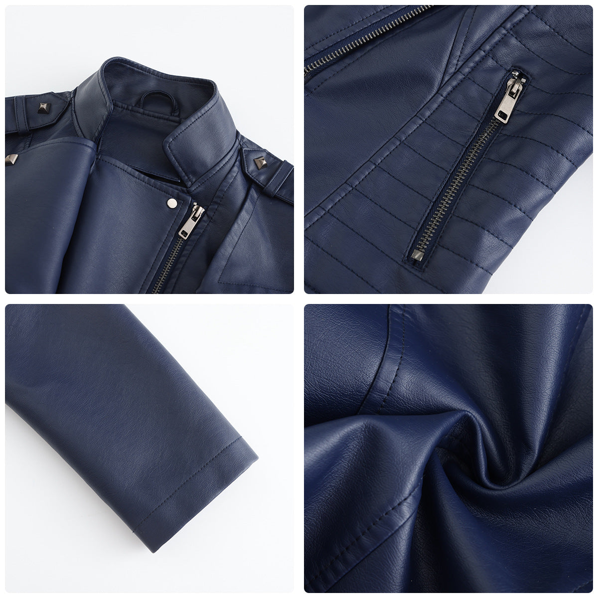 Women's Punk Faux Leather Jacket-Black-S-Free Shipping Leatheretro