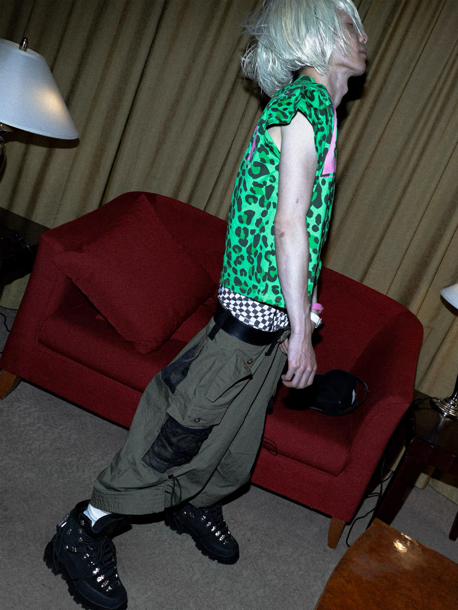 PCCVISION Contrast Panel Pleated Utility Shorts-Shorts-S (Preorder)-Free Shipping Leatheretro