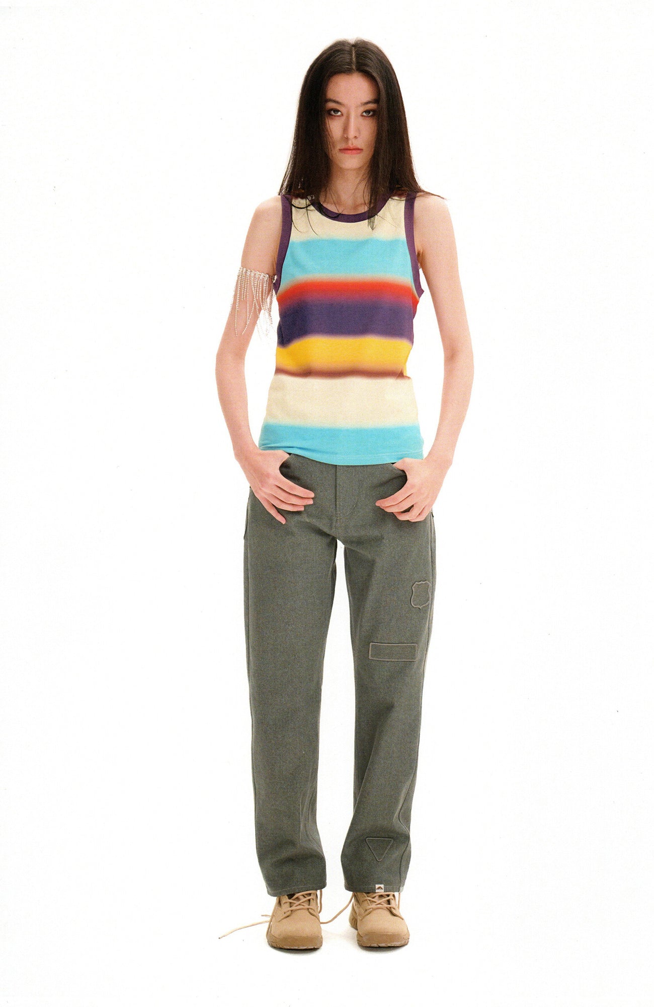 URBAN+FOREST Minimal Patch Straight-Leg Denim-Jeans-S-Green-Free Shipping Leatheretro