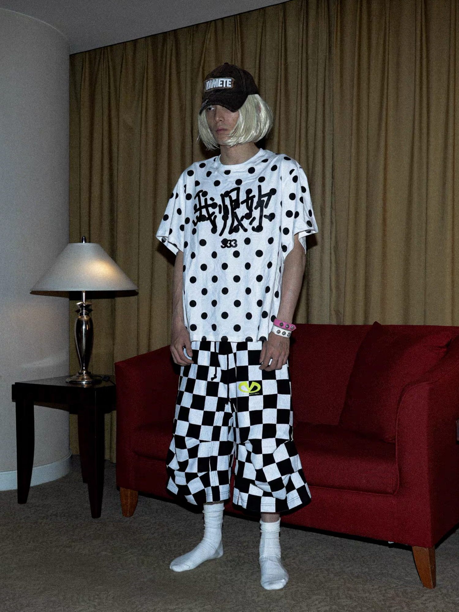 PCCVISION Polka Dot Text Graphic T-Shirt-T Shirt-S (Preorder)-White-Free Shipping Leatheretro