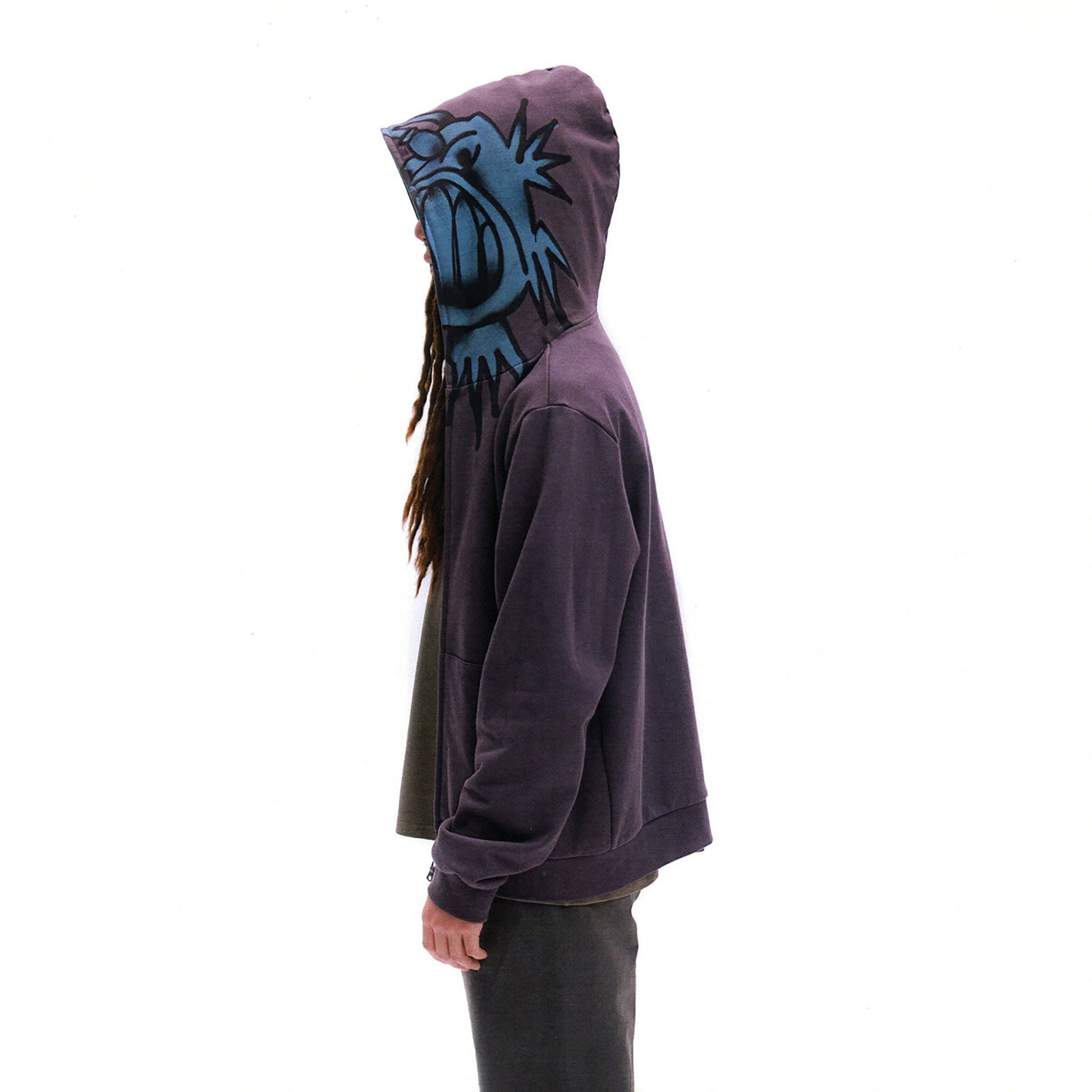 URBAN+FOREST Ocean Monster Graphic Masked Hooded Jacket-Jacket-S-Dark Gray-Free Shipping Leatheretro