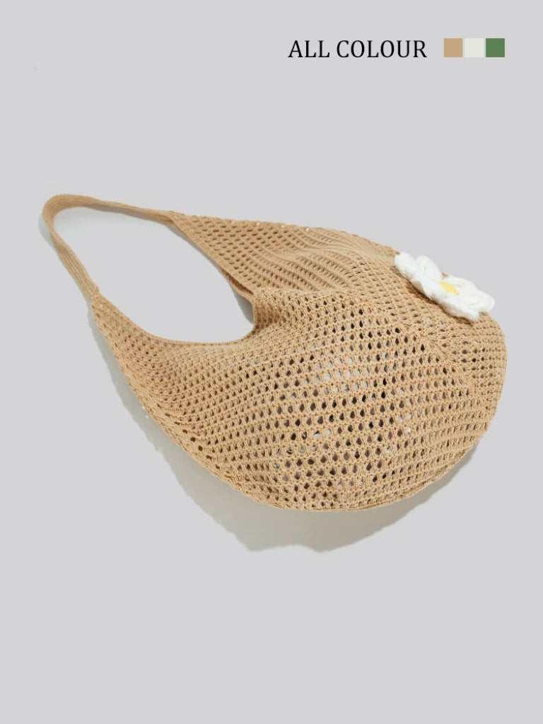 Large Capacity Woven Shoulder Tote Bag-khaki-Free Shipping Leatheretro