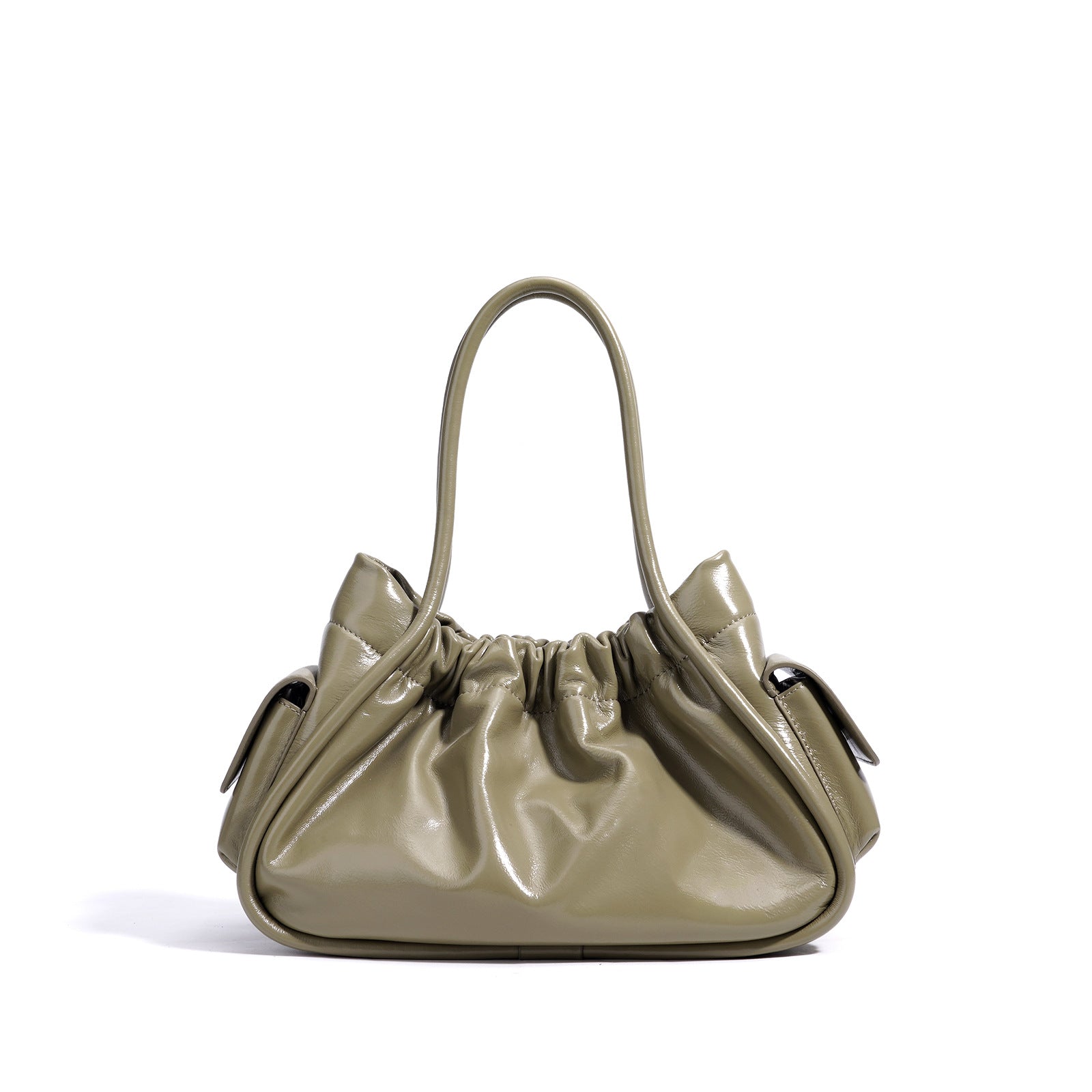 Minimalist Solid Color Bucket Bag-Shoulder Bags-Matcha green-Free Shipping Leatheretro