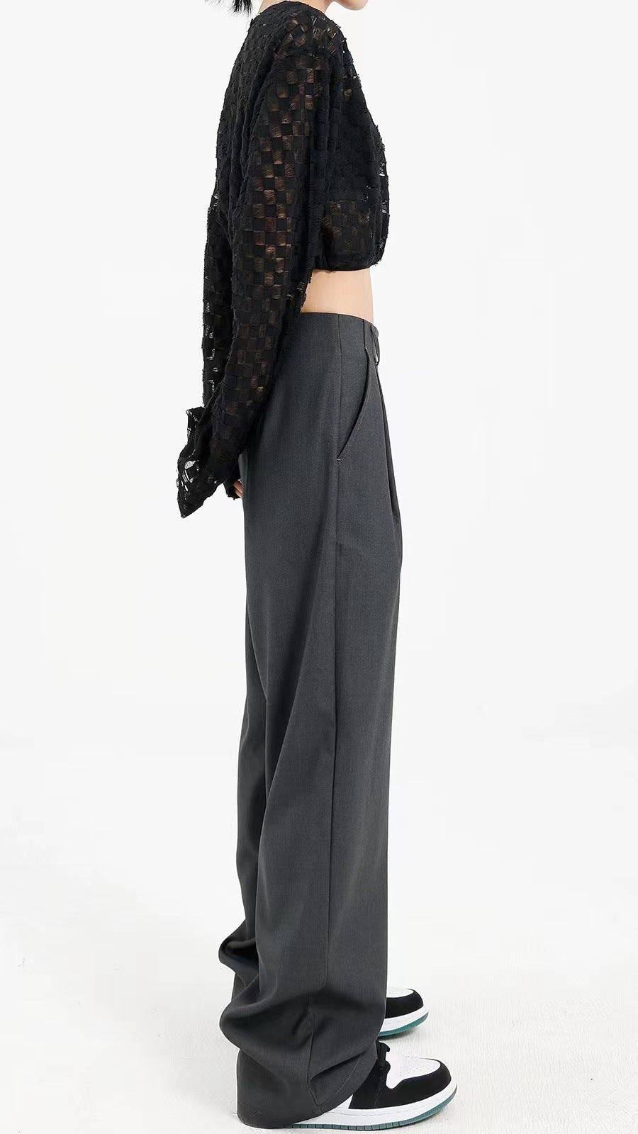 Designed Women Fall Straight Wide Legs Pants-Pants-Black-S-Free Shipping Leatheretro