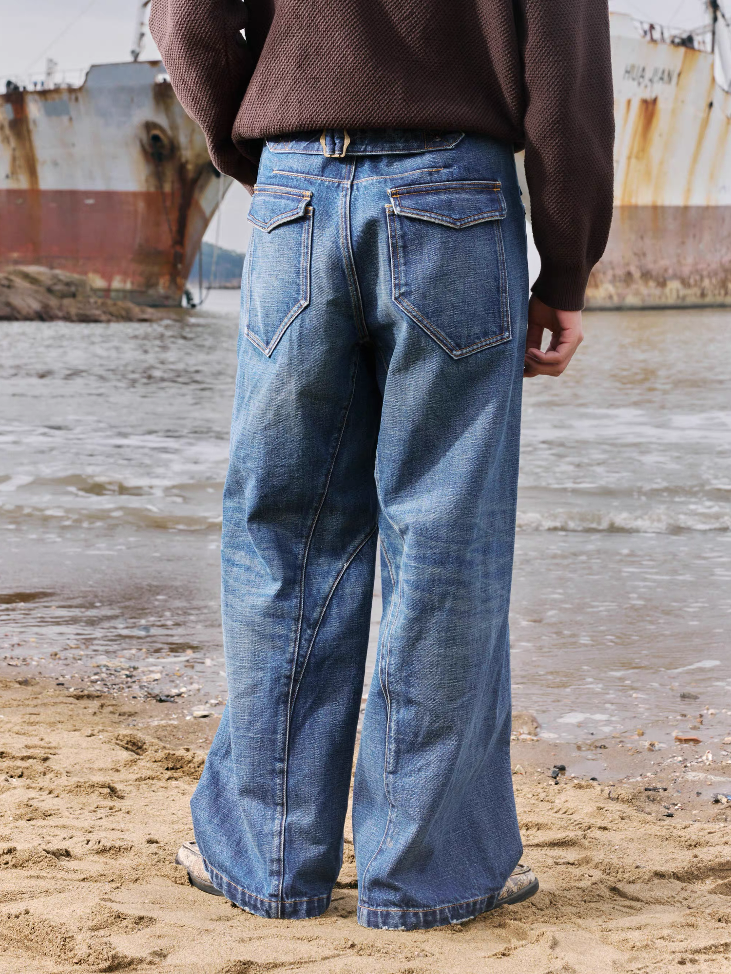 IN EXISTENCE Washed Relaxed Straight Jeans-Jeans-XS (0)-Free Shipping Leatheretro