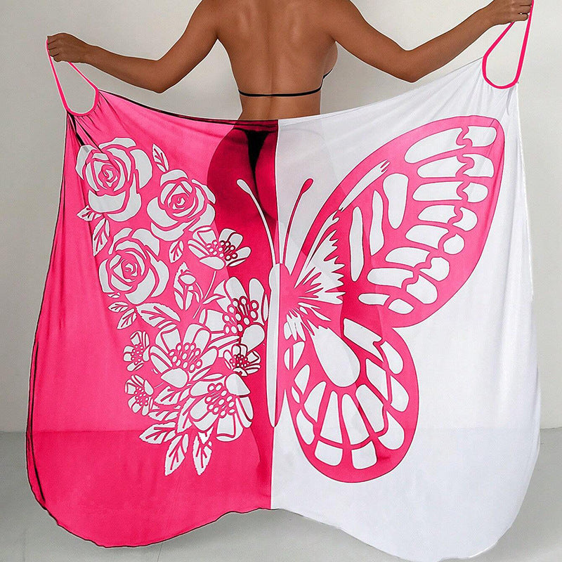 Summer Butterfly Print Beach Cover Ups-Cover Up-A-One Size-Free Shipping Leatheretro