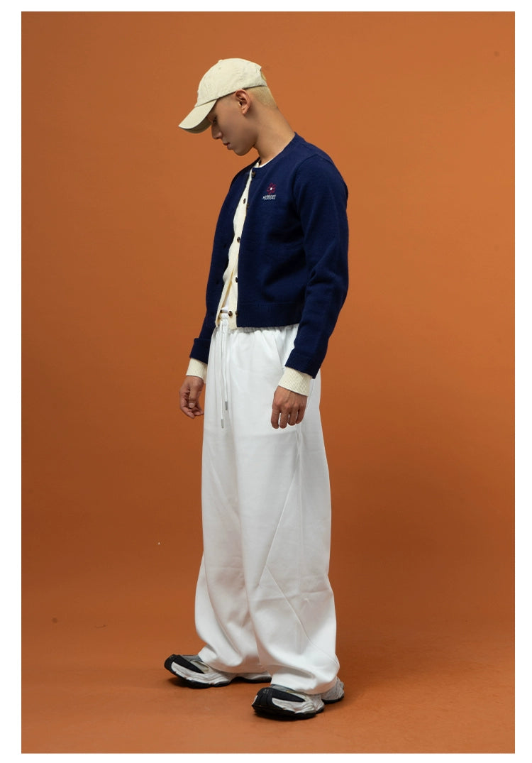 CLP Men's Two-Tone Layered Knit Cardigan Sweater-Cardigan Tops-Gray-S-Free Shipping Leatheretro