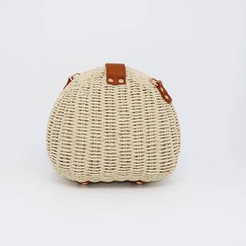 Summer Shell Crossbody Bag-Ivory-Free Shipping Leatheretro