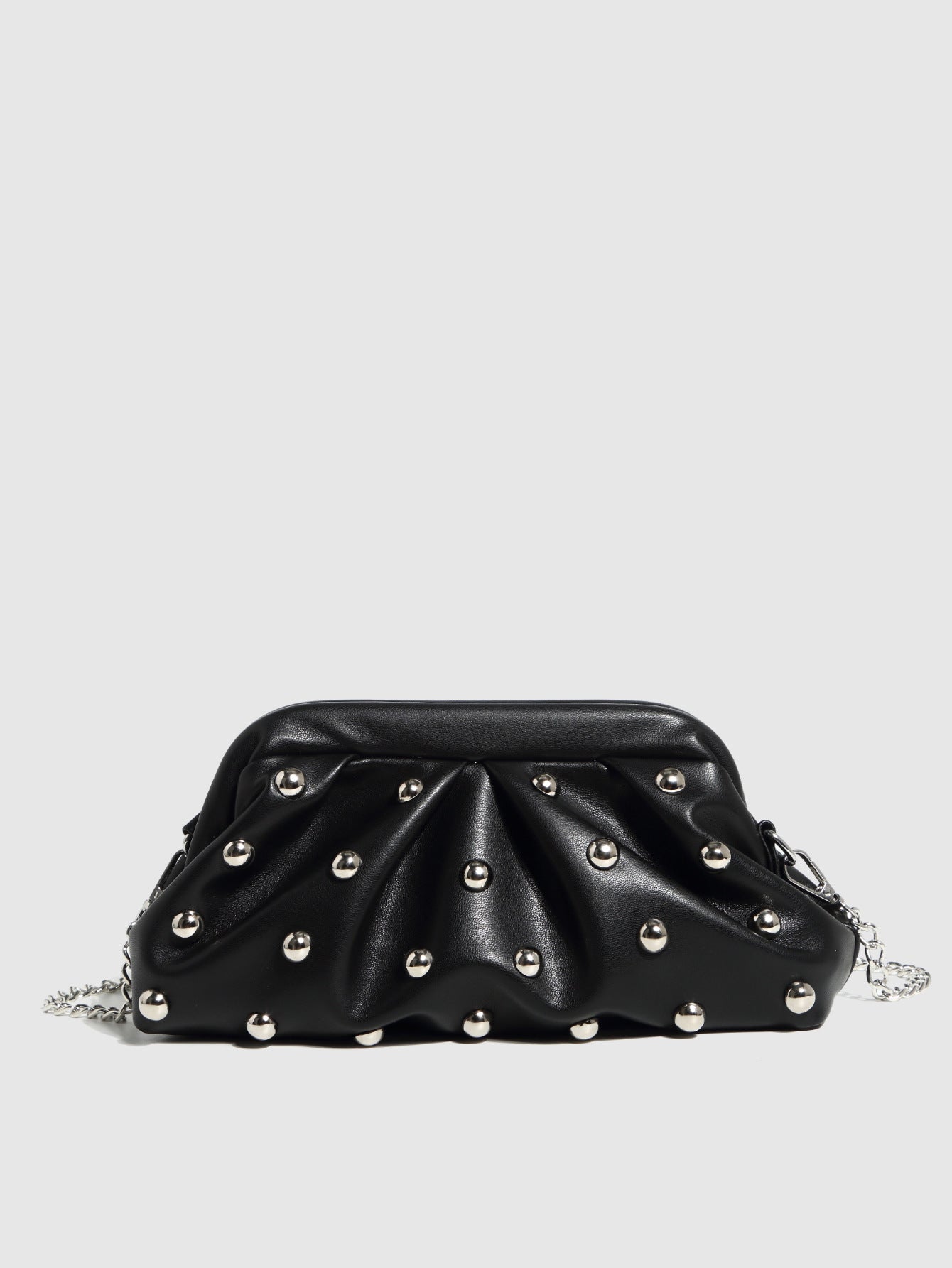 Women's Pleated Dumpling Bag-Black-Free Shipping Leatheretro