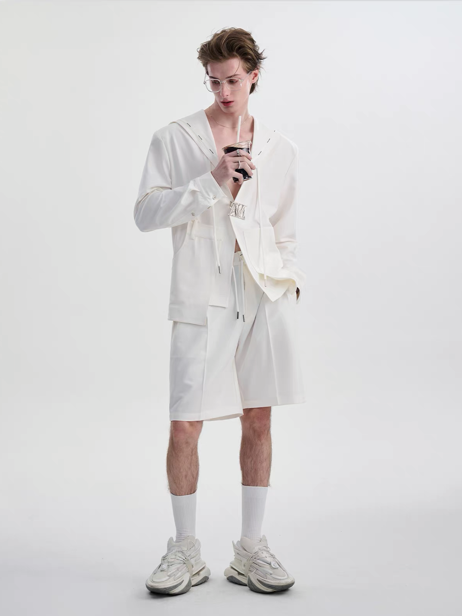 TIWILLTANG Minimal Sailor Collar Shirt-Shirt-S-White-Long-Free Shipping Leatheretro