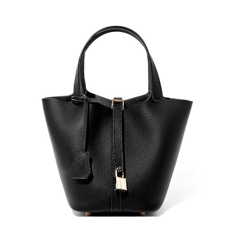 Luxury Leather Bucket Bag for Women-handbags-black-Free Shipping Leatheretro