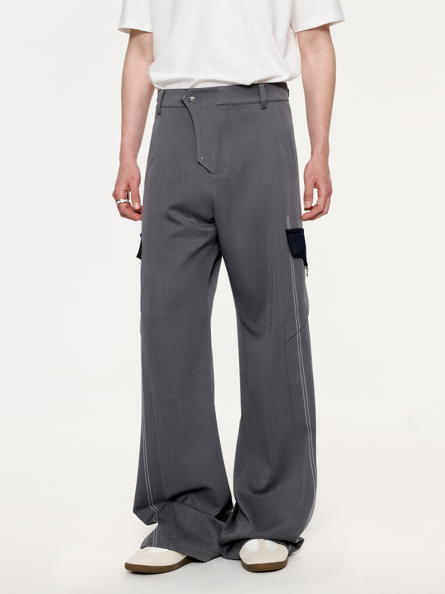TIWILLTANG Draped Wide-Leg Trousers-Pants-S / 28-31”-Free Shipping Leatheretro