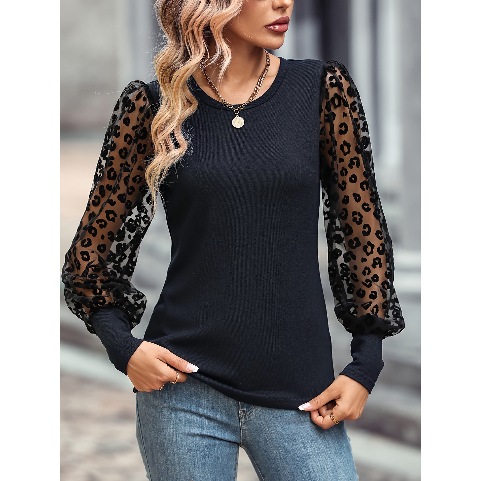 Fashion Spring Long Sleeves Shirts for Women-Shirts & Tops-Navy Blue-S-Free Shipping Leatheretro