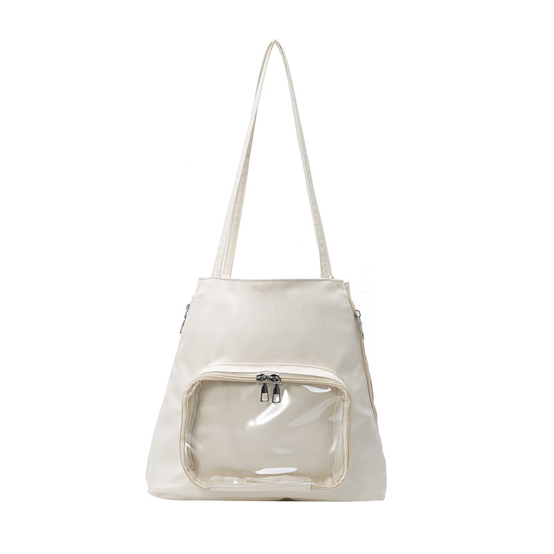 Women's Large Tote Backpack-White-Free Shipping Leatheretro
