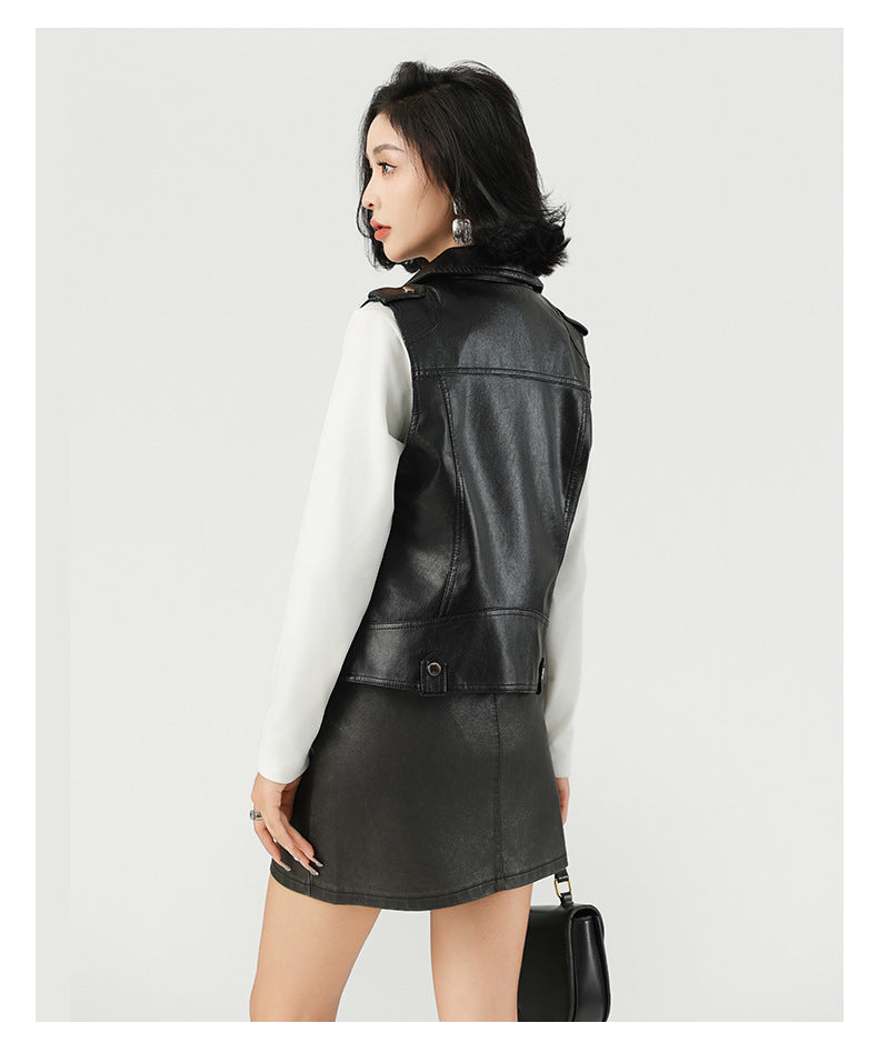 Women's Fashion PU Leather Vest – Stylish Sleeveless Jacket-Black-S-Free Shipping Leatheretro