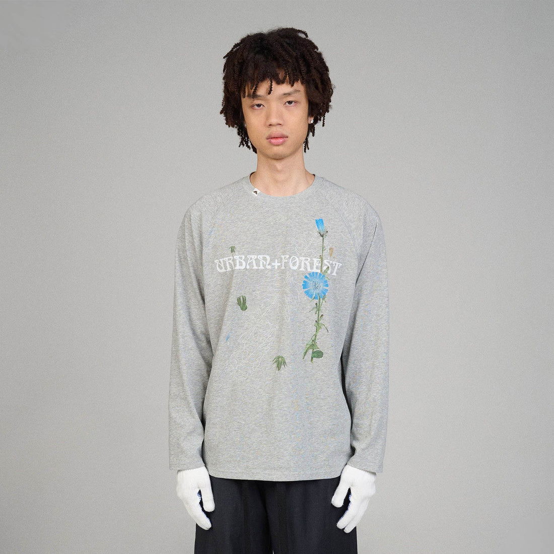 URBAN+FOREST Plant Atlas Raglan Long-Sleeve Tee-L/S Tee-XS-Grey-Free Shipping Leatheretro