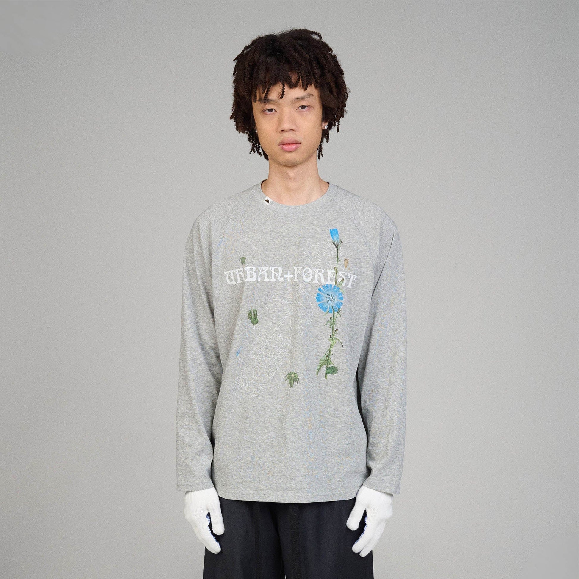 URBAN+FOREST Plant Atlas Raglan Long-Sleeve Tee-L/S Tee-XS-Grey-Free Shipping Leatheretro