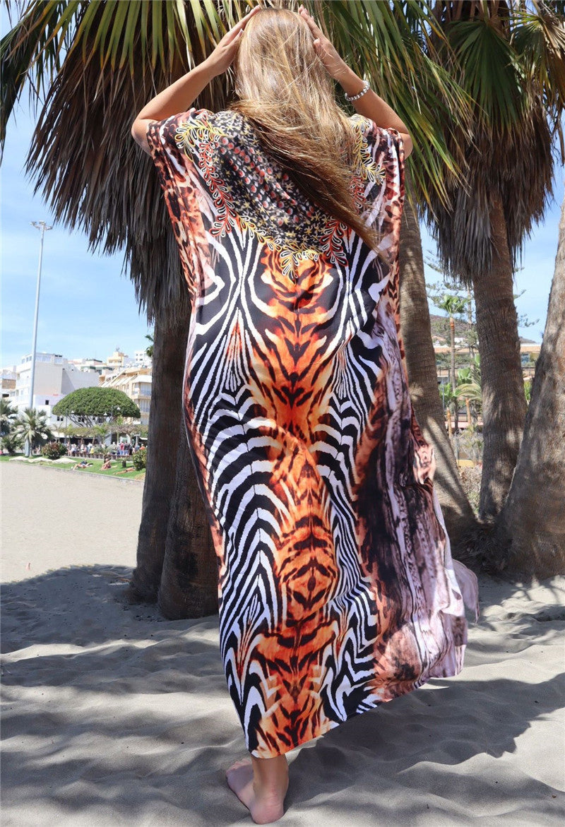 Striped Design Summer Bikinis Long Romper Dresses-Snake-One Size-Free Shipping Leatheretro