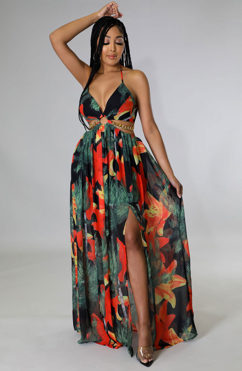 Sexy Halter Plus Sizes Summer Long Dresses-Dresses-A-S-Free Shipping Leatheretro