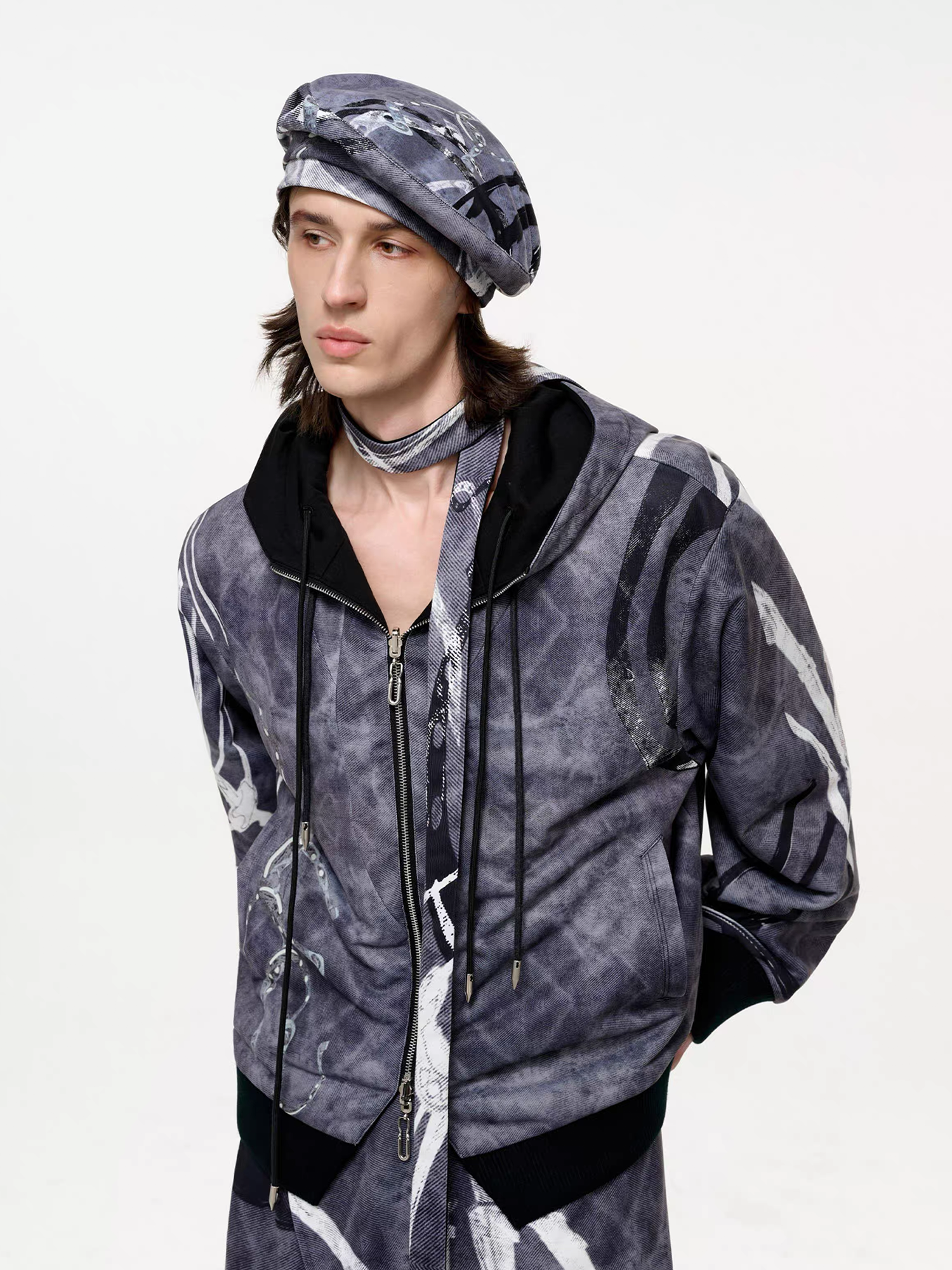 TIWILLTANG Abstract Reversible Graphic Beret-Hat, Cap, Beanie-One Size-Free Shipping Leatheretro