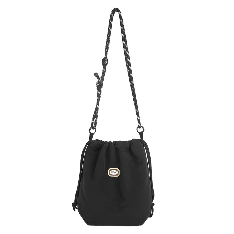 BOOM Colorblock Crossbody Bag - Versatile Drawstring Bucket Bag-Black rope-Free Shipping Leatheretro