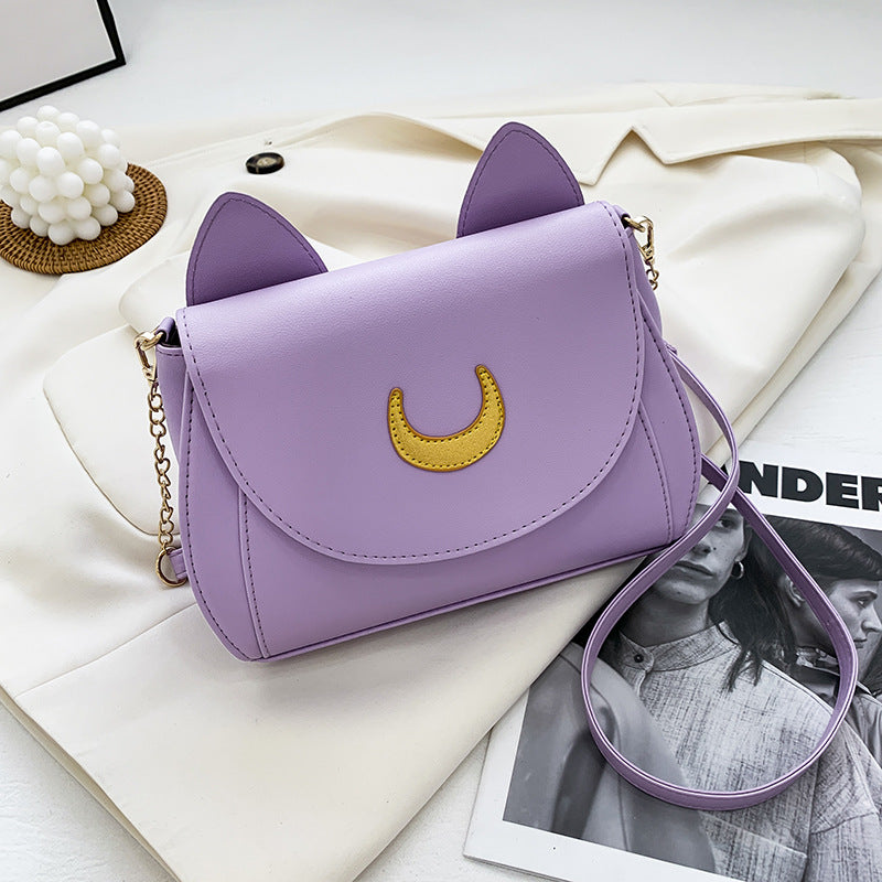 Sailor Moon Inspired Cute Cat Shoulder Bag-White-Free Shipping Leatheretro