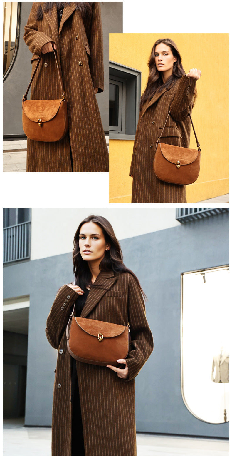 Luxury Leather Crossbody Bag for Women-crossbody bags-Brown-Free Shipping Leatheretro