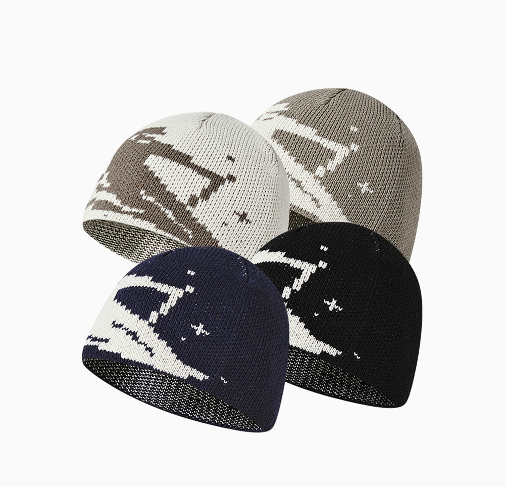 KREATE Fair Isle Ski Portrait Beanie-Black-F-Free Shipping Leatheretro