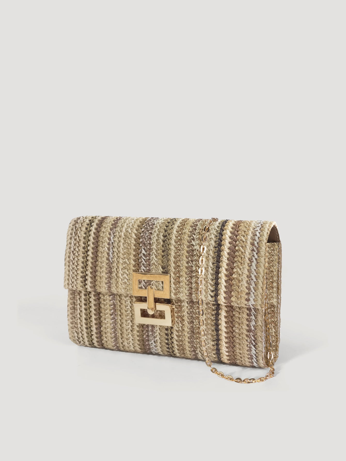 Rattan Weave Clutch Crossbody Bag-bronzing-Free Shipping Leatheretro