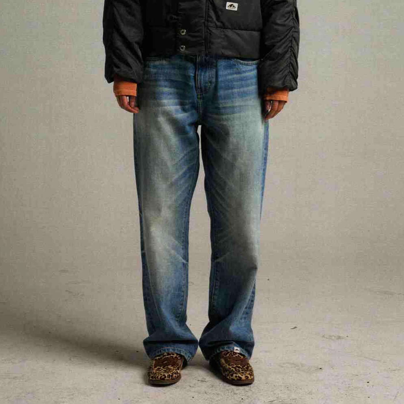 URBAN+FOREST 50s Washed Baggy Jeans-Jeans-XS-Blue-Free Shipping Leatheretro