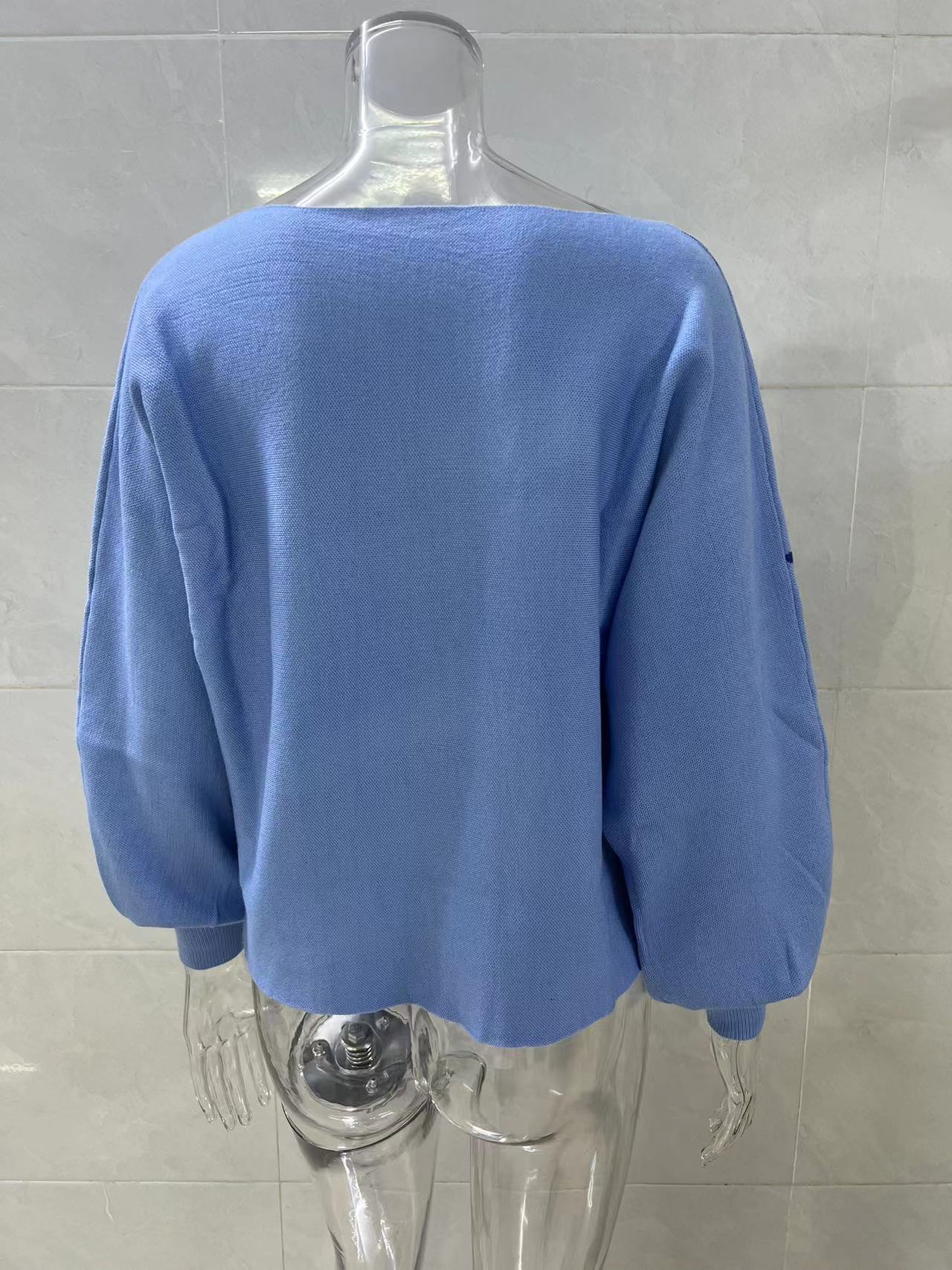 Designed Casual Knitted Pullover Sweaters-Sweater&Hoodies-Blue-S-Free Shipping Leatheretro