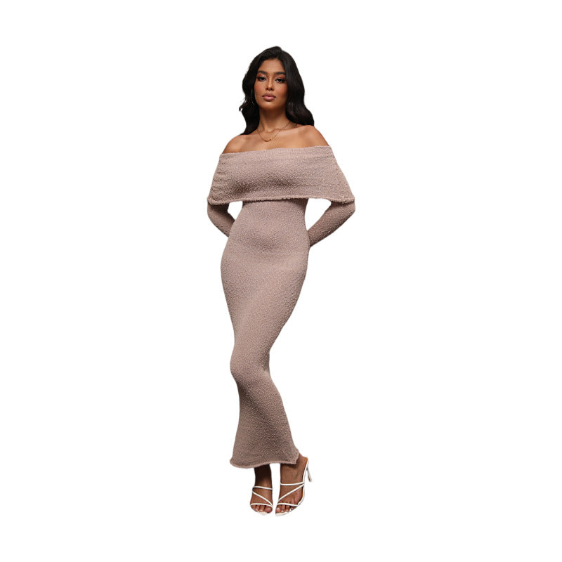 Sexy Off The Shoulder Summer Beach Long Dresses-Dresses-Khaki-S-Free Shipping Leatheretro