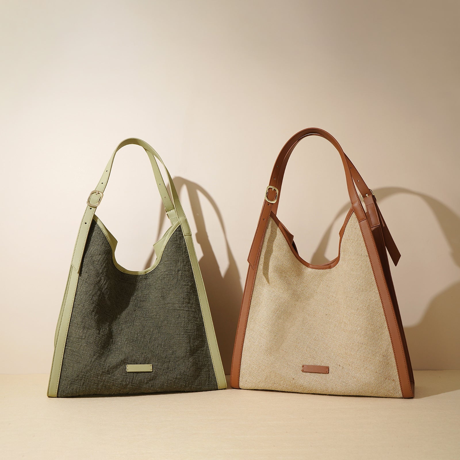 Oversized Boho Cotton Linen Tote Bag – Minimalist Shoulder Bag for Women-flax brown-Free Shipping Leatheretro