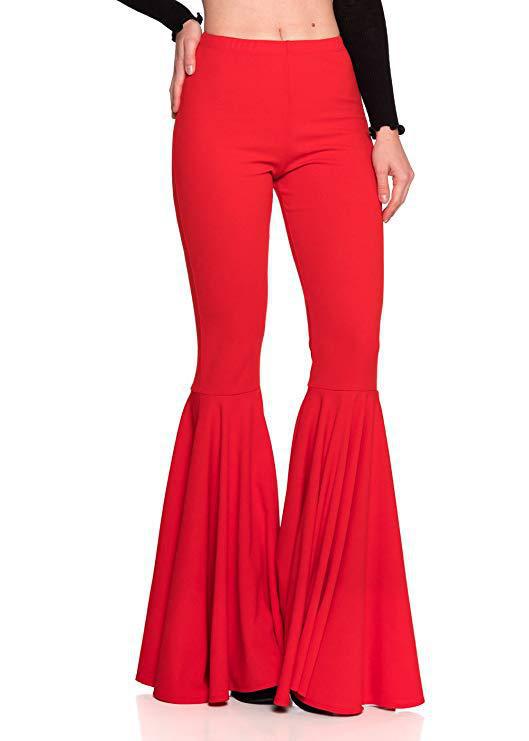 Sexy High Waist Mermaid Flare Pants-Pants-Red-S-Free Shipping Leatheretro