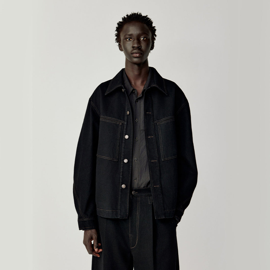 OPICLOTH Washed Patch-Pockets Curved-Cuffs Jacket-Jacket-XS-Purple-Free Shipping Leatheretro