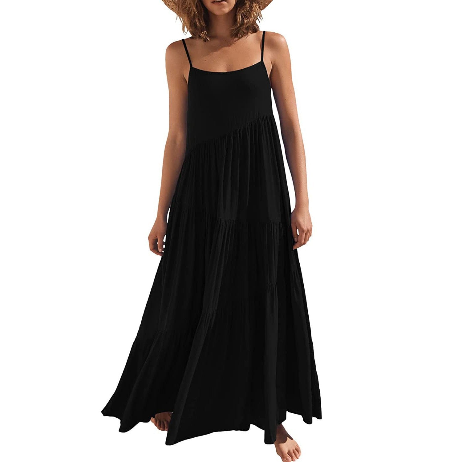 Casual Summer Beach Women Tank Top Dresses-Dresses-Black-S-Free Shipping Leatheretro