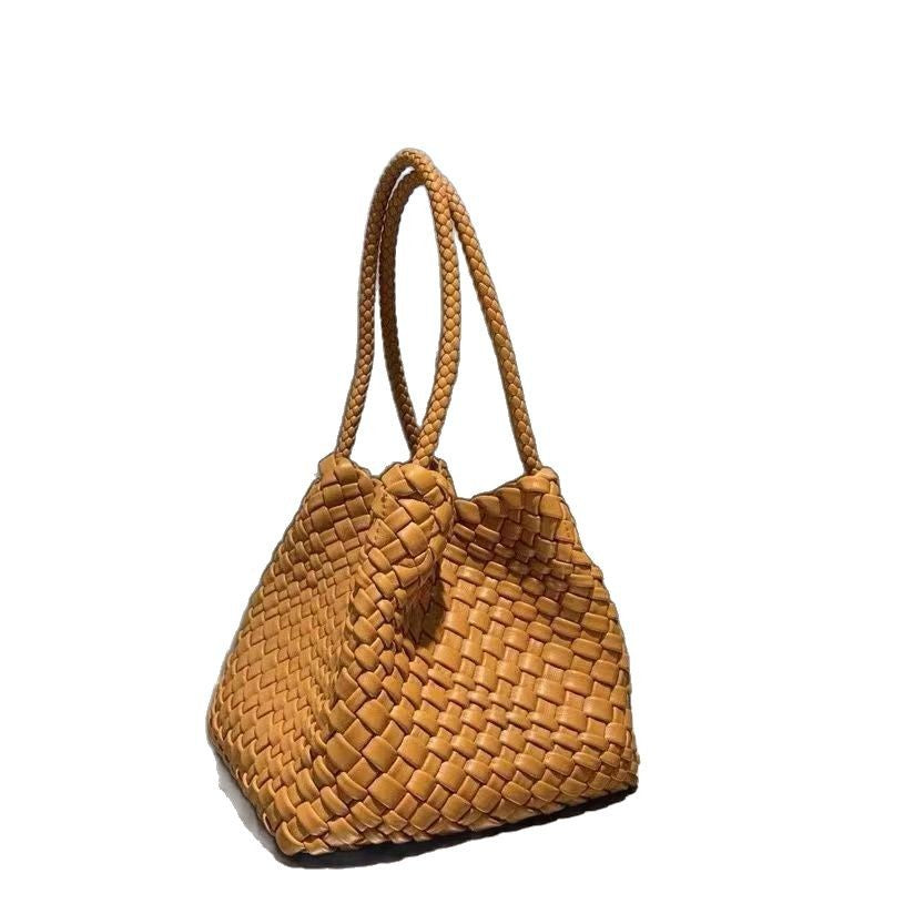 Handwoven Bag – Luxury Boho Woven Tote-Silver-Free Shipping Leatheretro